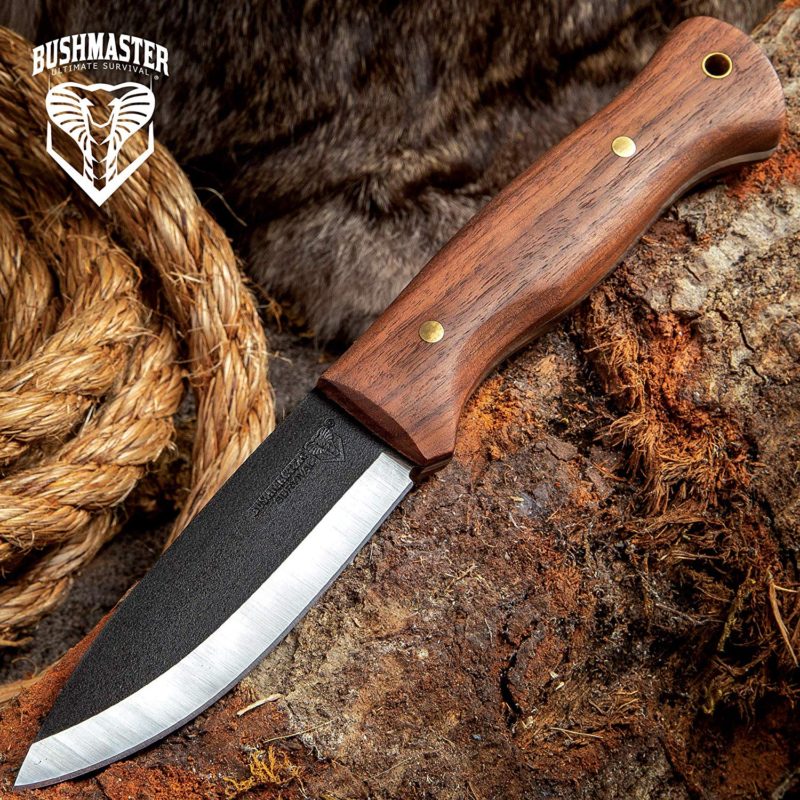 Bushmaster Bushcraft Explorer Fixed Blade Knife, 1095 Carbon Steel Blade