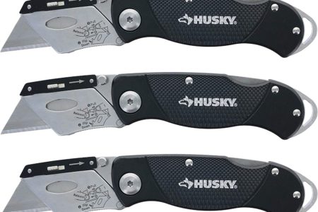 Husky Folding Sure-Grip Lock Back Utility Knives