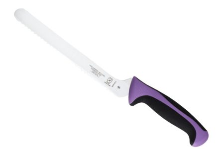 Mercer Culinary M22418PU Millennia 8-Inch Offset Wavy Edge Bread Knife, Purple