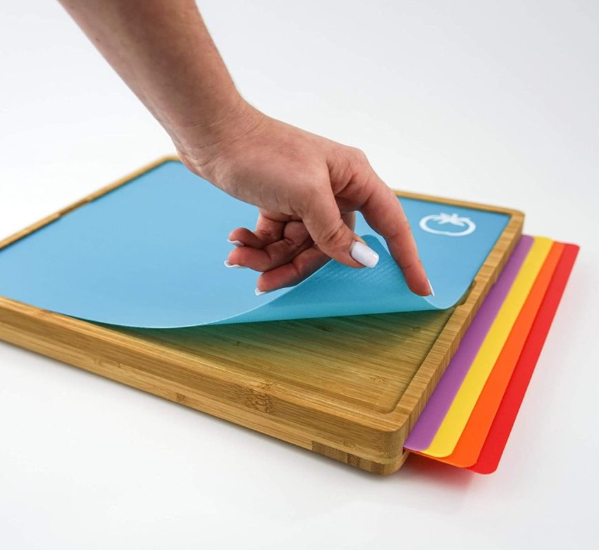 Bamboo Cutting Board with Flexible Mat Inserts