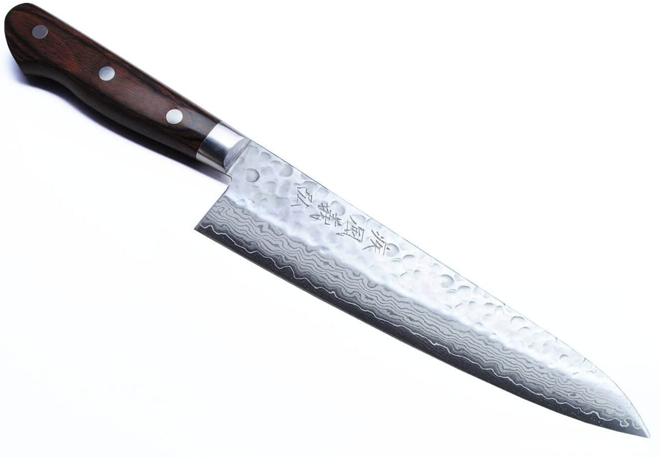 Yoshihiro VG10 16 Layer Hammered Damascus Gyuto Japanese Chefs Knife