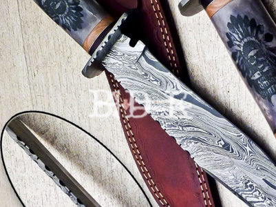 Damascus Steel Bowie Knife blade