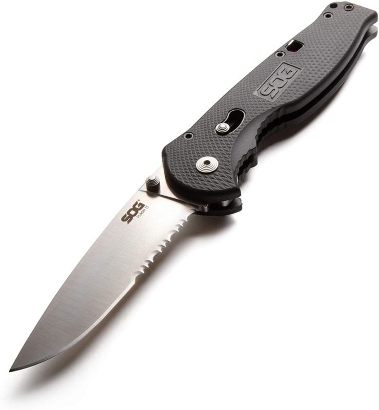 SOG FSA98-CP Flash II 8in Serrated Blade EDC Knife