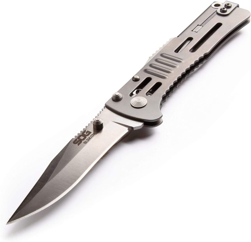 SOG Folding Knife SlimJim Slim Pocket Knife Satin