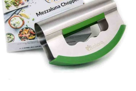 Salad Chopper Double Blade-Stainless Steel Mezzaluna Knife