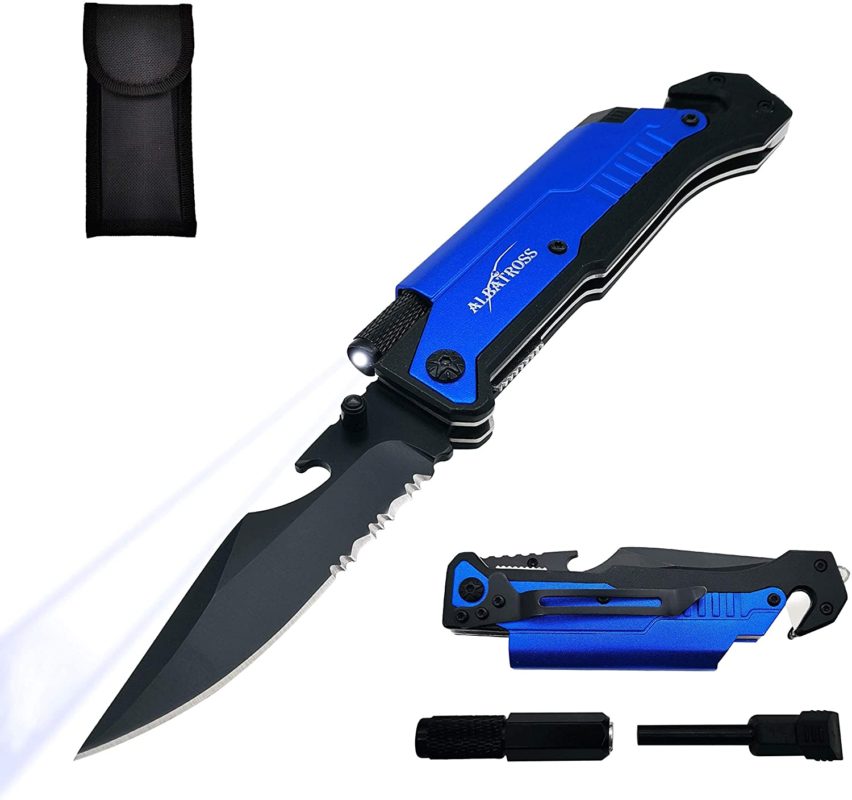 ALBATROSS Best 6-in-1 Survival Tactical Military Folding Pocket Knives