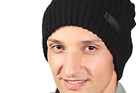 HIG Mens Winter Hat Warm Comfortable Soft Knit Beanie Hats Lined with Fleece