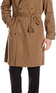 LONDON FOG Men's Plymouth Belted Twill Trench Coat Double-Breasted