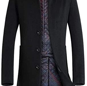 Mordenmiss Men's French Woolen Coat Business Down Jacket Trench Topcoat