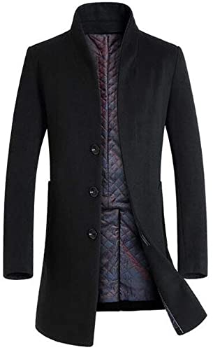 Mordenmiss Men's French Woolen Coat Business Down Jacket Trench Topcoat