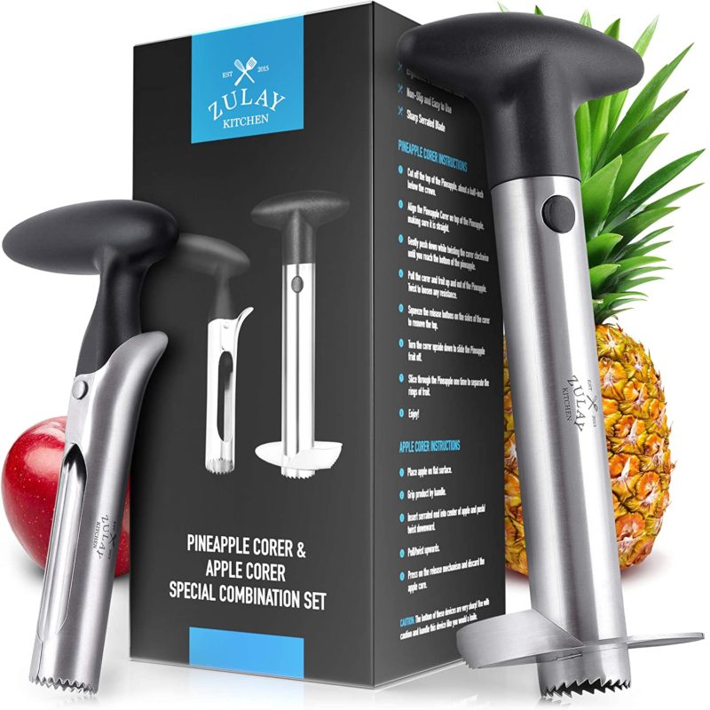 Zulay Kitchen Pineapple and Apple Corer Combo