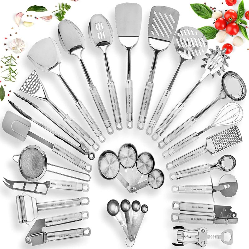 HOME HERO Stainless Steel Kitchen Utensil Set