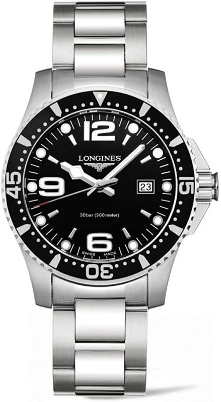 Longines Men's L3.640.4.56.6 Hydro Conquest Black Dial Watch