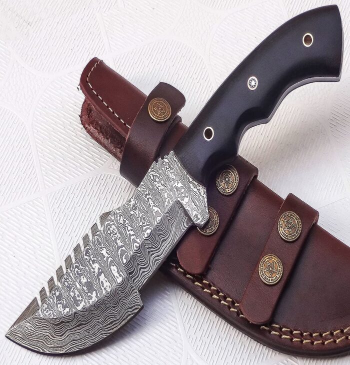 Damascus Steel Hunting Tracker Knife